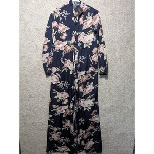 Abayyati Dress Medium Open  Blue Floral Sheer Size Small 62 Long